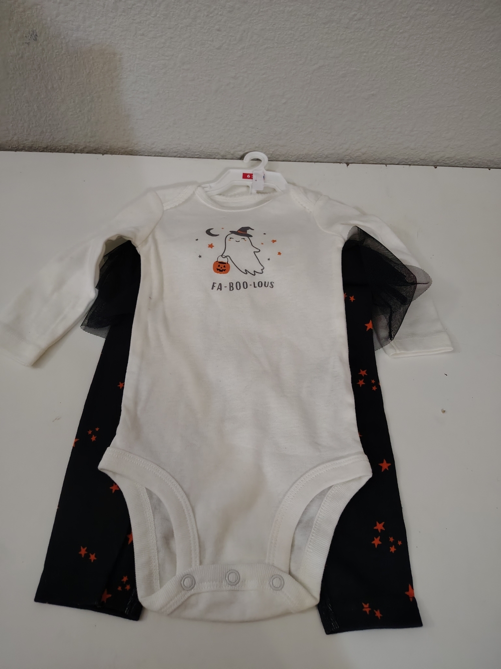 NWT Carter's Baby Halloween "Fa-boo-lous" Onesie & Tulle Skirt Set Size 6 Mths